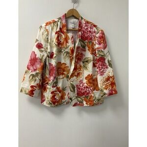 Vintage Floral Blazer Jacket Boho Dress Barn Measures Sz L Spring/Summer